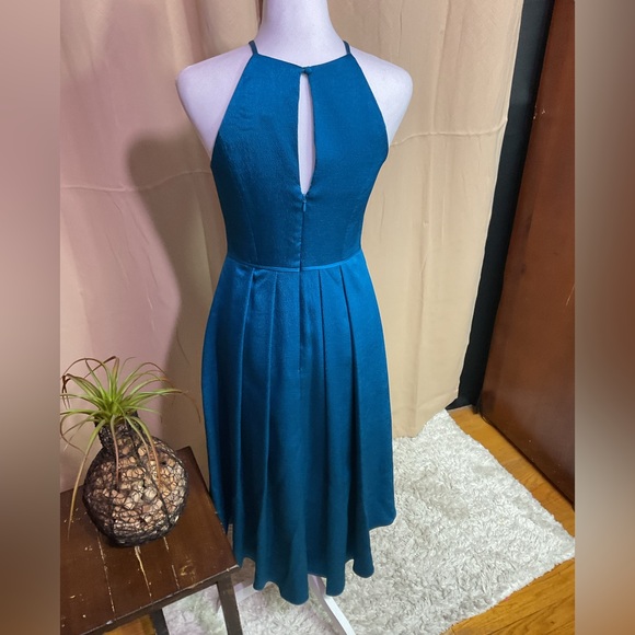 Aidan Mattox Peacock Blue Dress - Picture 7 of 12